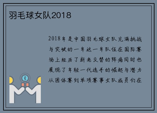 羽毛球女队2018